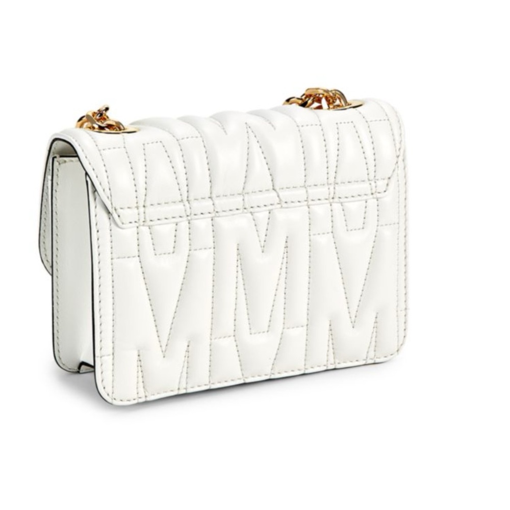 White  Moschino calfskin mini bag finished with refined matelasse quilting NWT - Picture 2 of 9